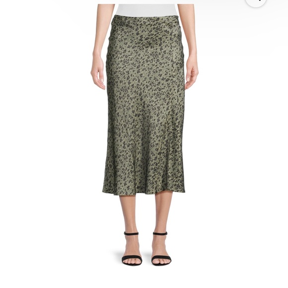 Time and Tru Women's Satin Midi Skirt with Side Slit, Size: xl - Picture 10 of 10